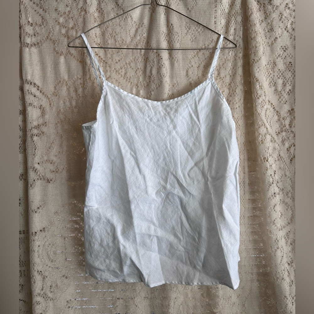 bryn Walker White Linen Tank
